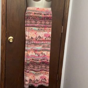 Just Be Tribal Colored Pattern Maxi Skirt
